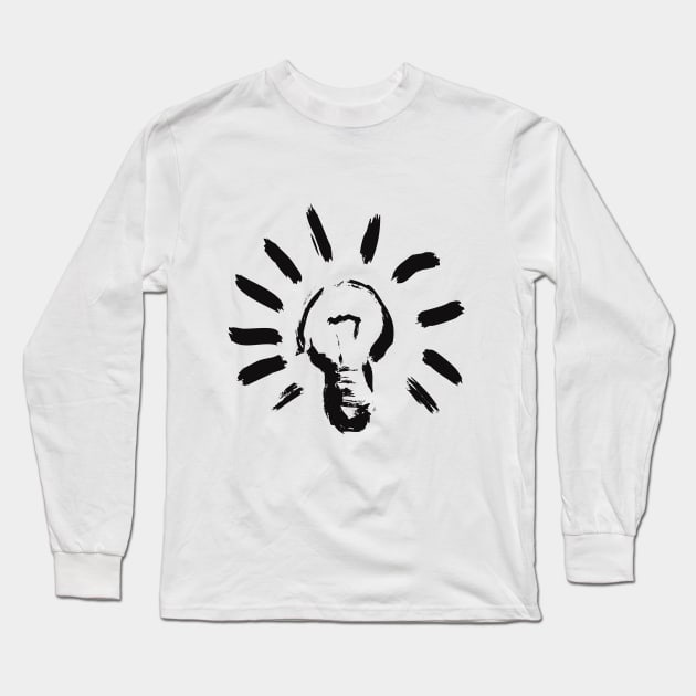 Lightbulb On - A Pop of Color Edition Long Sleeve T-Shirt by planetary